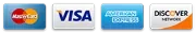 Visa, Mastercard, American Express, PayPal and Discover accepted
